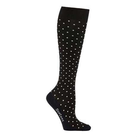 Product Image for SupCare Støttestrømper Bred Bambus Svart Prikket