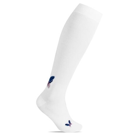 Product Image for Minfot Flawless Støttestrømper Eco Bomull Sommerfugl Hvit 1-pak