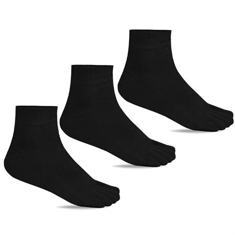 Product Image for Minfot Tåstrømper Sport Svart 3-pk