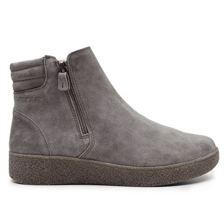 Product Image for Minfot Vera Boots Dobbel Glidelås Semsket Skinn Taupe