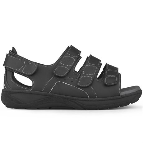 Product Image for New Feet Frode Ekstra Brede Sandaler Hælkappe Borrelås Herre Svart