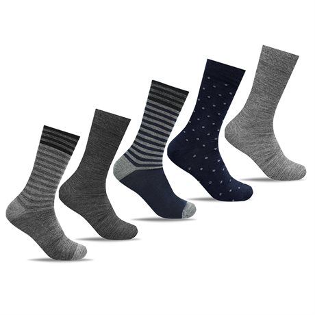 Product Image for Minfot Strømper Merinoull Stripete Navy Mix 5-pk