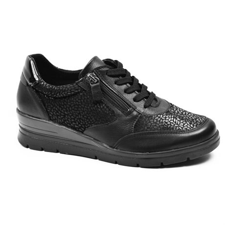 Product Image for Minfot Elin Stretch Brede Sko Glidelås Skinn Svart