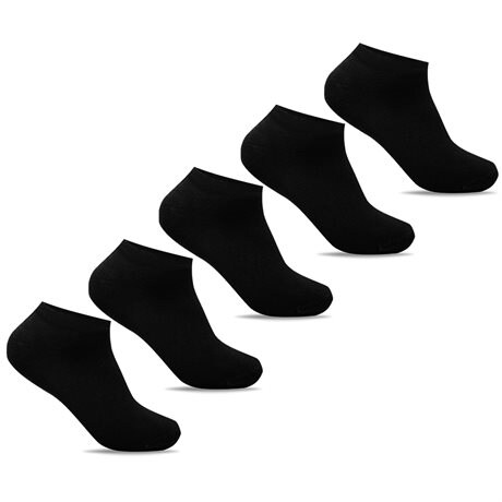 Product Image for Minfot Bomullsstrømper Sneaker Sensitive Svart 5-pakke