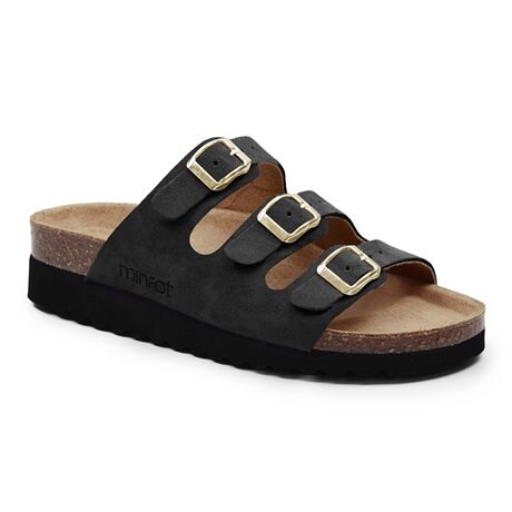 Product Image for Minfot Sandal Mjuk Bio Svart Semsket Skinn